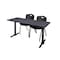 Cain Rectangle Tables > Training Tables > Cain Training Table & Chair Sets, 66 W, 24 L, 29 H, Grey MTRCT6624GY47BK - alternate 1